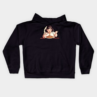 girl eating spaghetti Kids Hoodie